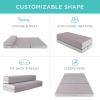 imageBest Choice Products 4in Portable QueenSize Mattress TriFold Mattress for Camping Guest Toddler Foam Plush wCarry Case  Midnight BlueGrey