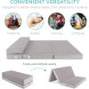 imageBest Choice Products 4in Portable QueenSize Mattress TriFold Mattress for Camping Guest Toddler Foam Plush wCarry Case  Midnight BlueGrey