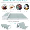 imageBest Choice Products 4in Portable QueenSize Mattress TriFold Mattress for Camping Guest Toddler Foam Plush wCarry Case  Midnight BlueSeafoam