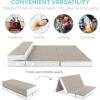 imageBest Choice Products 4in Portable QueenSize Mattress TriFold Mattress for Camping Guest Toddler Foam Plush wCarry Case  Midnight BlueTaupe