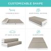 imageBest Choice Products 4in Portable QueenSize Mattress TriFold Mattress for Camping Guest Toddler Foam Plush wCarry Case  Midnight BlueTaupe