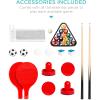 imageBest Choice Products 4in1 Multi Game Table Childrens Combination Arcade Set for Home Play Room Rec Room wPool Billiards Air Hockey Foosball and Table TennisGray
