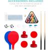 imageBest Choice Products 4in1 Multi Game Table Childrens Combination Arcade Set for Home Play Room Rec Room wPool Billiards Air Hockey Foosball and Table TennisDark Wood