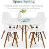 imageBest Choice Products 5Piece Dining Set Compact MidCentury Modern Table ampamp Chair Set for Home Apartment w 4 Chairs Plastic Seats Wooden Legs Metal Frame  BlueOakWhiteWalnut