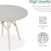 imageBest Choice Products 5Piece Dining Set Compact MidCentury Modern Table ampamp Chair Set for Home Apartment w 4 Chairs Plastic Seats Wooden Legs Metal Frame  BlueOakGrayOak