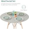 imageBest Choice Products 5Piece Dining Set Compact MidCentury Modern Table ampamp Chair Set for Home Apartment w 4 Chairs Plastic Seats Wooden Legs Metal Frame  BlueOakGrayOak
