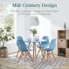 imageBest Choice Products 5Piece Dining Set Compact MidCentury Modern Table ampamp Chair Set for Home Apartment w 4 Chairs Plastic Seats Wooden Legs Metal Frame  BlueOakBeigeWalnut