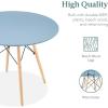 imageBest Choice Products 5Piece Dining Set Compact MidCentury Modern Table ampamp Chair Set for Home Apartment w 4 Chairs Plastic Seats Wooden Legs Metal Frame  BlueOakBlueOak