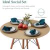 imageBest Choice Products 5Piece Dining Set Compact MidCentury Modern Table ampamp Chair Set for Home Apartment w 4 Chairs Plastic Seats Wooden Legs Metal Frame  BlueOakBeigeWalnut