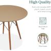imageBest Choice Products 5Piece Dining Set Compact MidCentury Modern Table ampamp Chair Set for Home Apartment w 4 Chairs Plastic Seats Wooden Legs Metal Frame  BlueOakBeigeWalnut