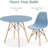 imageBest Choice Products 5Piece Dining Set Compact MidCentury Modern Table ampamp Chair Set for Home Apartment w 4 Chairs Plastic Seats Wooden Legs Metal Frame  BlueOakBlueOak