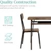 imageBest Choice Products 6Piece 55in Modern Dining Set for Home Kitchen Dining Room wStorage Racks Rectangular Table Bench 4 Chairs Steel Frame  BrownBrown