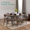 imageBest Choice Products 6Piece 55in Modern Dining Set for Home Kitchen Dining Room wStorage Racks Rectangular Table Bench 4 Chairs Steel Frame  BrownBrown