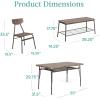 imageBest Choice Products 6Piece 55in Modern Dining Set for Home Kitchen Dining Room wStorage Racks Rectangular Table Bench 4 Chairs Steel Frame  BrownBrown