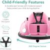 imageBest Choice Products 6V Electric Kids Ride On Bumpin Bumper Car 156 Years Old Parent Remote Control 360 Degree Spin Lights Sounds  RedPink