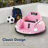 imageBest Choice Products 6V Electric Kids Ride On Bumpin Bumper Car 156 Years Old Parent Remote Control 360 Degree Spin Lights Sounds  RedWhite