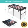 imageBest Choice Products 6x3ft Portable Ping Pong Table MidSize Folding Indoor Outdoor Table Tennis w 2 Paddles 4 Balls Included Carrying BagAmerican Flag
