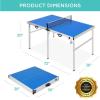 imageBest Choice Products 6x3ft Portable Ping Pong Table MidSize Folding Indoor Outdoor Table Tennis w 2 Paddles 4 Balls Included Carrying BagBlue