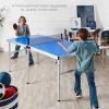 imageBest Choice Products 6x3ft Portable Ping Pong Table MidSize Folding Indoor Outdoor Table Tennis w 2 Paddles 4 Balls Included Carrying BagBlue