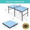 imageBest Choice Products 6x3ft Portable Ping Pong Table MidSize Folding Indoor Outdoor Table Tennis w 2 Paddles 4 Balls Included Carrying BagLight Blue