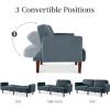 imageBest Choice Products 77quot Mid Century Modern Boucle Loveseat Sofa Couch Convertible Sofa Sleeper Bed wReal Wood Removable Armrest  Slate BlueBoucle  Slate Blue