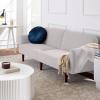 imageBest Choice Products 77quot Mid Century Modern Boucle Loveseat Sofa Couch Convertible Sofa Sleeper Bed wReal Wood Removable Armrest  Slate BlueBoucle  Frost Gray