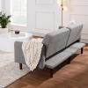 imageBest Choice Products 77quot Mid Century Modern Boucle Loveseat Sofa Couch Convertible Sofa Sleeper Bed wReal Wood Removable Armrest  Slate BlueBoucle  Storm Gray