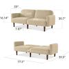 imageBest Choice Products 77quot Mid Century Modern Boucle Loveseat Sofa Couch Convertible Sofa Sleeper Bed wReal Wood Removable Armrest  Slate BlueBoucle  Oatmeal