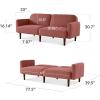 imageBest Choice Products 77quot Mid Century Modern Boucle Loveseat Sofa Couch Convertible Sofa Sleeper Bed wReal Wood Removable Armrest  Slate BlueBoucle  Mauve