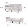 imageBest Choice Products 77quot Mid Century Modern Boucle Loveseat Sofa Couch Convertible Sofa Sleeper Bed wReal Wood Removable Armrest  Slate BlueBoucle  Frost Gray