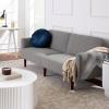 imageBest Choice Products 77quot Mid Century Modern Boucle Loveseat Sofa Couch Convertible Sofa Sleeper Bed wReal Wood Removable Armrest  Slate BlueBoucle  Storm Gray