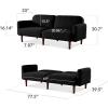 imageBest Choice Products 77quot Mid Century Modern Boucle Loveseat Sofa Couch Convertible Sofa Sleeper Bed wReal Wood Removable Armrest  Slate BlueBoucle  Midnight Black