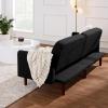 imageBest Choice Products 77quot Mid Century Modern Boucle Loveseat Sofa Couch Convertible Sofa Sleeper Bed wReal Wood Removable Armrest  Slate BlueBoucle  Midnight Black