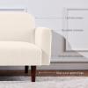 imageBest Choice Products 77quot Mid Century Modern Boucle Loveseat Sofa Couch Convertible Sofa Sleeper Bed wReal Wood Removable Armrest  Slate BlueBoucle  Ivory