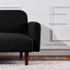 imageBest Choice Products 77quot Mid Century Modern Boucle Loveseat Sofa Couch Convertible Sofa Sleeper Bed wReal Wood Removable Armrest  Slate BlueBoucle  Midnight Black