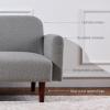 imageBest Choice Products 77quot Mid Century Modern Boucle Loveseat Sofa Couch Convertible Sofa Sleeper Bed wReal Wood Removable Armrest  Slate BlueBoucle  Storm Gray