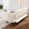 imageBest Choice Products 77quot Mid Century Modern Boucle Loveseat Sofa Couch Convertible Sofa Sleeper Bed wReal Wood Removable Armrest  Slate BlueBoucle  Ivory