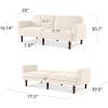 imageBest Choice Products 77quot Mid Century Modern Boucle Loveseat Sofa Couch Convertible Sofa Sleeper Bed wReal Wood Removable Armrest  Slate BlueBoucle  Ivory