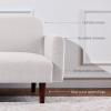 imageBest Choice Products 77quot Mid Century Modern Boucle Loveseat Sofa Couch Convertible Sofa Sleeper Bed wReal Wood Removable Armrest  Slate BlueBoucle  Frost Gray