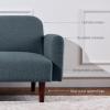 imageBest Choice Products 77quot Mid Century Modern Boucle Loveseat Sofa Couch Convertible Sofa Sleeper Bed wReal Wood Removable Armrest  Slate BlueBoucle  Slate Blue