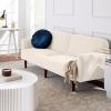 imageBest Choice Products 77quot Mid Century Modern Boucle Loveseat Sofa Couch Convertible Sofa Sleeper Bed wReal Wood Removable Armrest  Slate BlueBoucle  Ivory