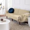 imageBest Choice Products 77quot Mid Century Modern Boucle Loveseat Sofa Couch Convertible Sofa Sleeper Bed wReal Wood Removable Armrest  Slate BlueBoucle  Oatmeal