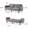 imageBest Choice Products 77quot Mid Century Modern Boucle Loveseat Sofa Couch Convertible Sofa Sleeper Bed wReal Wood Removable Armrest  Slate BlueBoucle  Storm Gray