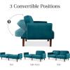 imageBest Choice Products 77quot Mid Century Modern Boucle Loveseat Sofa Couch Convertible Sofa Sleeper Bed wReal Wood Removable Armrest  Slate BlueVelvet  Deep Teal