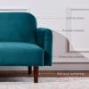 imageBest Choice Products 77quot Mid Century Modern Boucle Loveseat Sofa Couch Convertible Sofa Sleeper Bed wReal Wood Removable Armrest  Slate BlueVelvet  Deep Teal