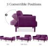 imageBest Choice Products 77quot Mid Century Modern Boucle Loveseat Sofa Couch Convertible Sofa Sleeper Bed wReal Wood Removable Armrest  Slate BlueVelvet  Plum