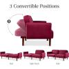 imageBest Choice Products 77quot Mid Century Modern Boucle Loveseat Sofa Couch Convertible Sofa Sleeper Bed wReal Wood Removable Armrest  Slate BlueVelvet  Raspberry