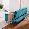 imageBest Choice Products 77quot Mid Century Modern Boucle Loveseat Sofa Couch Convertible Sofa Sleeper Bed wReal Wood Removable Armrest  Slate BlueVelvet  Deep Teal