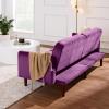 imageBest Choice Products 77quot Mid Century Modern Boucle Loveseat Sofa Couch Convertible Sofa Sleeper Bed wReal Wood Removable Armrest  Slate BlueVelvet  Plum