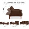 imageBest Choice Products 77quot Mid Century Modern Boucle Loveseat Sofa Couch Convertible Sofa Sleeper Bed wReal Wood Removable Armrest  Slate BlueVelvet  Mocha Brown